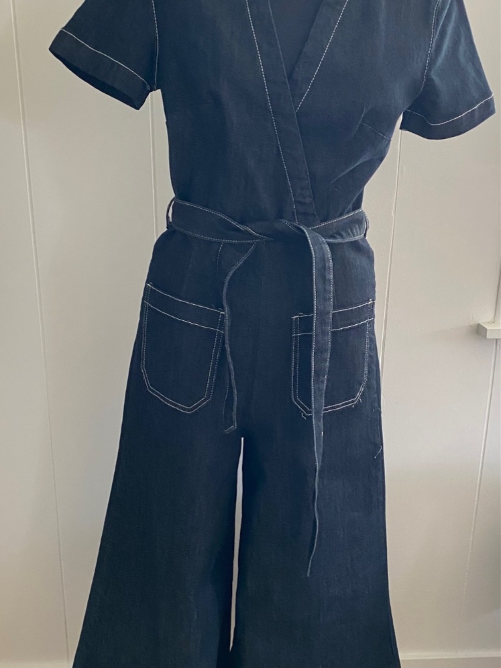 Maeve by Anthropologie The Collette Wrap Jumpsuit Denim, size 6